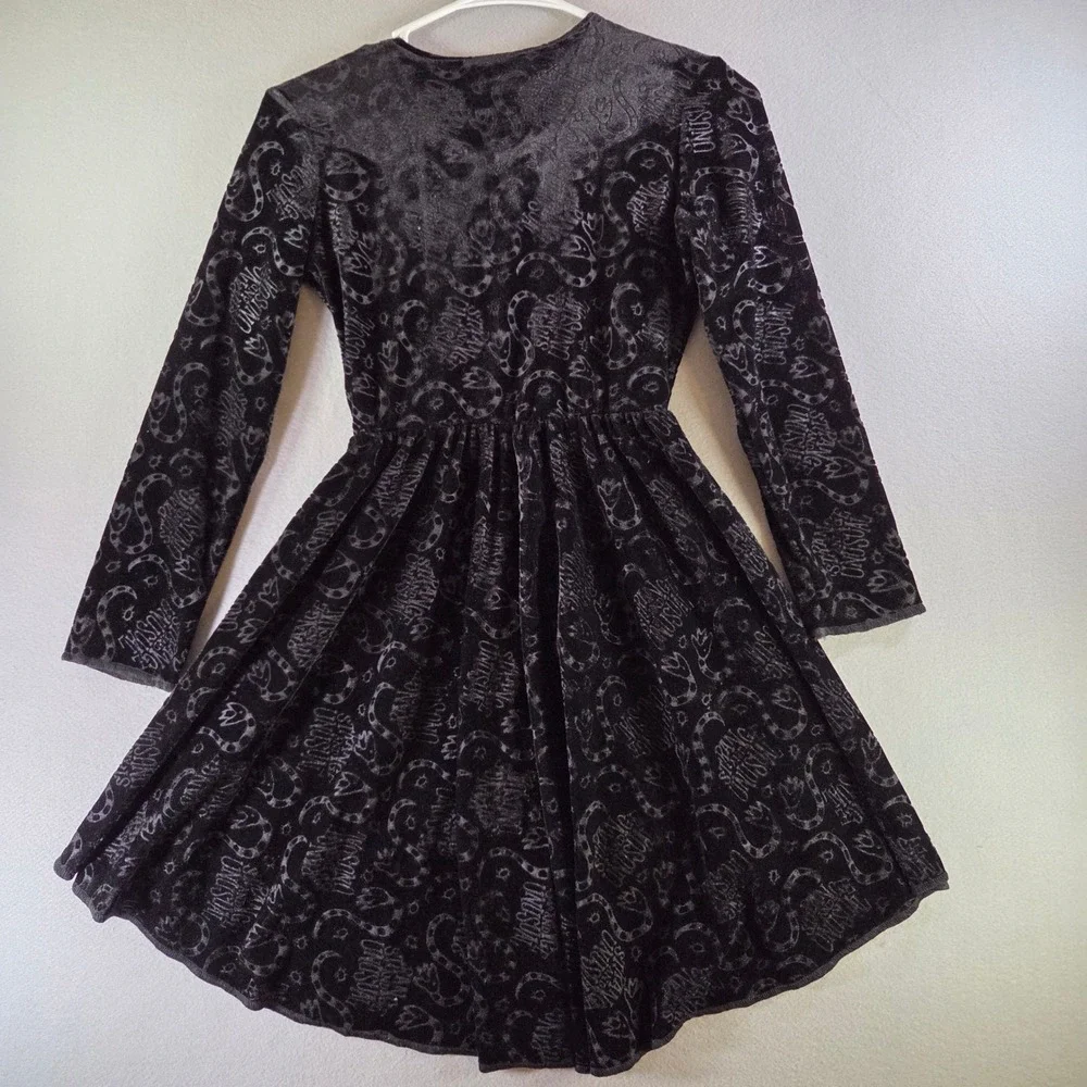 Beetlejuice Lydia Deetz Spirit Halloween Black Velvet High Low Dress Kids Medium